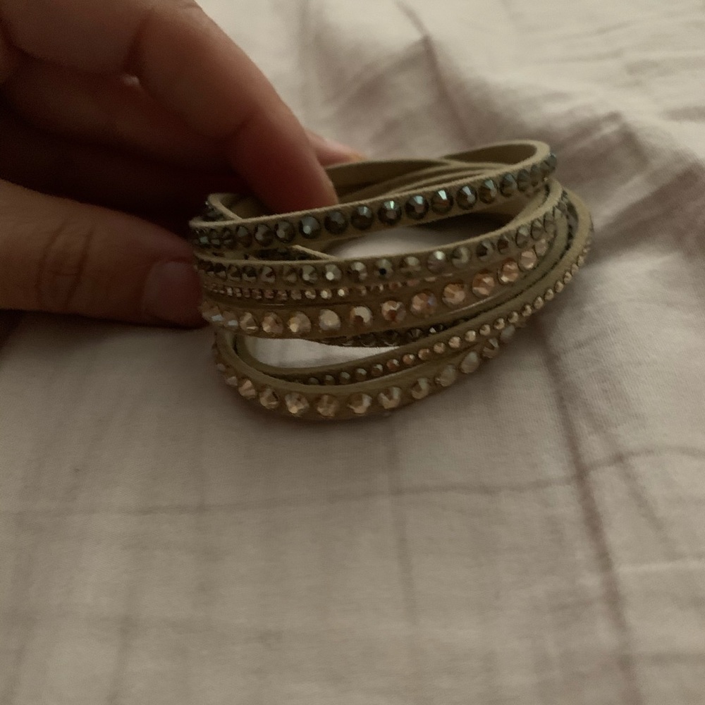 Swarovski Beige & Gold Wrap Bracelet
